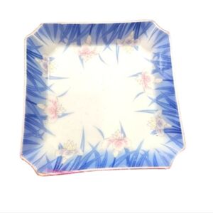 Vintage Porcelain Square Pink and Lavendar Dish